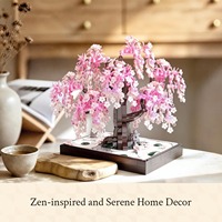 Ensemble de construction d'un arbre bonsaï mignon en fleurs de cerisier pour enfants, écologique, 900 pièces
