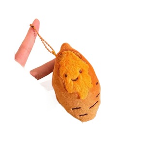 Porte-clés en peluche patate douce rôtie mignonne, rond, en fausse fourrure douce, motif dessin animé, 6,5x5cm, accessoire de sac - Product Image 4
