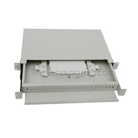1RU 24 Ports Fiber, montage en Rack, panneau de raccordement de Distribution Fiber optique avec Rail coulissant