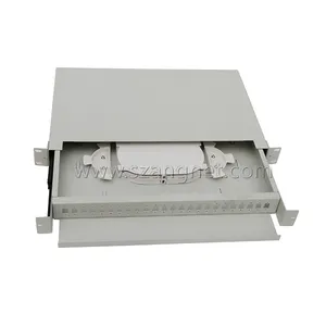 1RU 24 Fiber Ports Rack Mount Fiber Optic Distribution Patch Panel With Sliding Rail