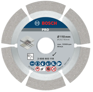 Disque de coupe diamanté série PRO pour béton, lame de <span class=keywords><strong>scie</strong></span> diamantée segmentée de 110 mm pour meuleuse d'angle - Product Image 1