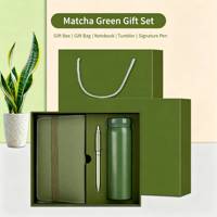 Coffret Cadeau d'Affaires de Luxe Personnalisé : Carnet Gaufré, Stylo, Gobelet Isotherme avec Carte Cadeau Imprimable - Cadeau Promotionnel d'Entreprise