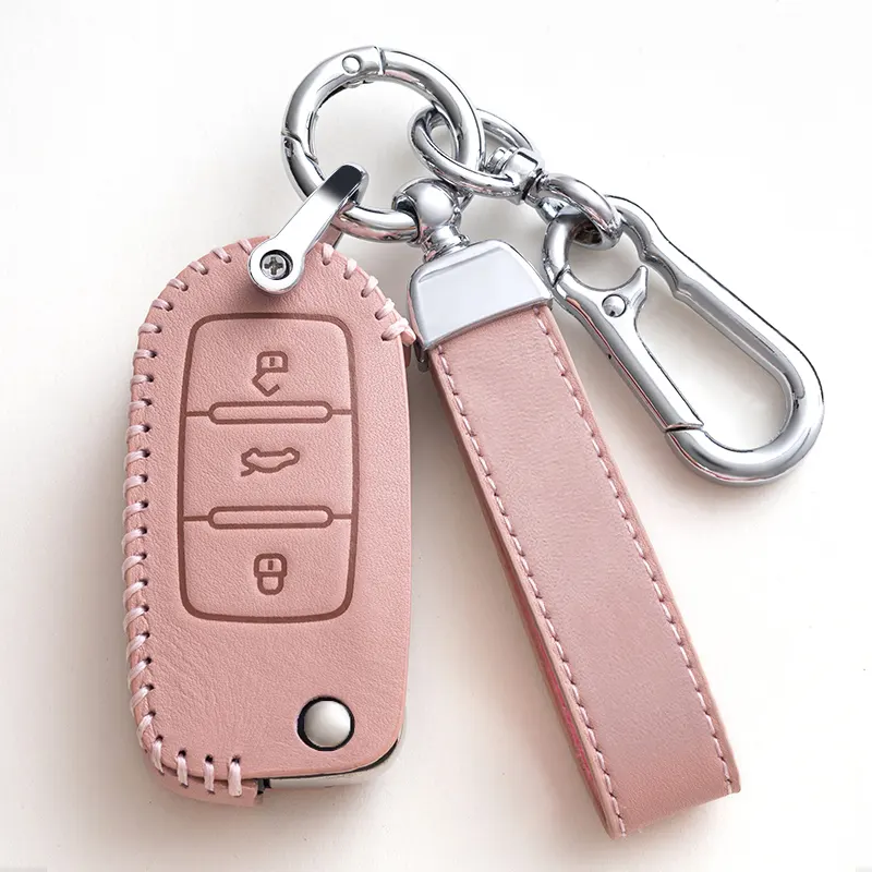 Competitive New Design Leather Car Accessories Interior Decoration Casing Cover Car Key Cover Case For Skoda FABIA Karoq