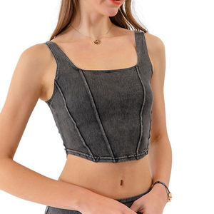 Chaleco Deportivo de Yoga de Mezclilla de Nuevo Estilo para Mujer, Top Deportivo con Espalda en Forma de U, Elástico, Ajustado, de Secado Rápido - Product Image 6