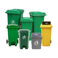Poubelle à pédale en plastique 50L/70L/100L/120L/240L/360L/660L/1100L avec roues et pédale