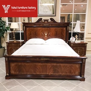 <span class=keywords><strong>Lit</strong></span> double <span class=keywords><strong>en</strong></span> bois massif avec accessoires <span class=keywords><strong>en</strong></span> cuivre, villa, grande résidence, coquille anglaise incrustée, commode et coiffeuse - Product Image 5