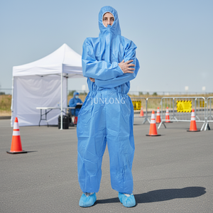 Combinaisons de protection Junlong, microporeuses, respirantes, isolantes, bottes anti-éclaboussures, imperméables, type 5/6, approuvées pour les biologiques - Product Image 2