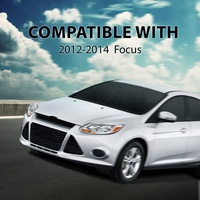 Grille inférieure du pare-chocs avant 3 pièces compatible avec Ford Focus S/SE 2012-2014, grille de pare-chocs avant en nid d'abeille