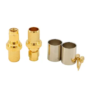 SMA Crimp connettori SMA maschio spina pin crimpatura per RG8 LMR400 RG213 RG165 cavo coassiale Goldlplated Connectorping