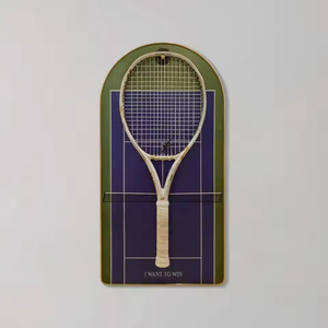 Tennisschläger-Displayrahmen, moderne abstrakte Kunstdrucke mit kosmisch geometrischem Hintergrund, Tennisschläger-Wanddekoration, farbenfrohe Sportdekoration - Product Image 4