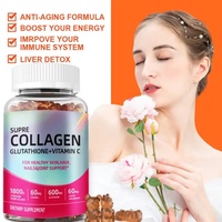 Gummies de collagène à marque privée, supplément blanchissant pour la peau à la vitamine C, gummies de collagène à croquer pour la peau, gummies de L-Glutathion