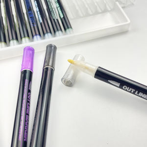 Marqueur de contour couleur métallique double trait pour le dessin artistique, le bricolage, l'album photo, le scrapbooking et les loisirs créatifs - Product Image 2