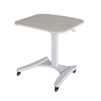 Chariot de bureau mobile pliable pneumatique réglable en hauteur en acier inoxydable pour ordinateur portable