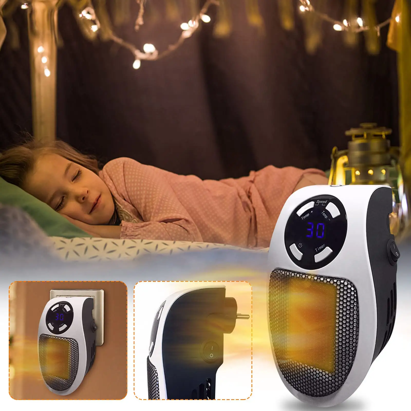 HelloWorld Ventilador Calefactor tak Mini şarjlı elektrikli seramik Handi ısıtıcı fanı taşınabilir gaz kullanışlı mobil kişisel isıtıcı