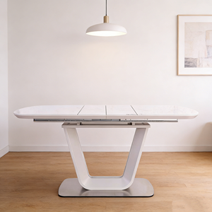 Tavolo <span class=keywords><strong>da</strong></span> Pranzo Premium Allungabile con Piano in Ceramica e Base in Metallo a Forma di U - Product Image 3