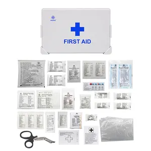 Caja de primeros auxilios vacía de plástico PP almacenamiento interior caja duradera blanca para colgar en la pared