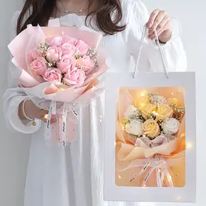 Factory Directly Sales Artificial Soap Flower Bouquet For Mother's Day Valentine's Day Gift Ideas 2023 Best Seller Rose Flower B