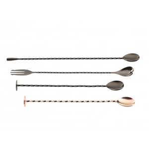 Cuillère à bar en acier inoxydable 304 à fond rond, cuillère à bar en spirale, cuillère à cocktail, outils de bar pour Spain Abbey's <span class=keywords><strong>Ganter</strong></span> - Product Image 3