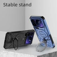 Étui de téléphone magnétique en métal de luxe résistant aux chocs personnalisé avec support d'anneau pour Xiaomi 17 Pro Max, compatible avec la charge sans fil