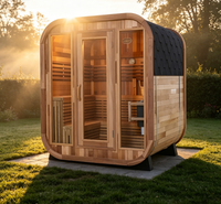 Sauna à vapeur traditionnel moderne en cèdre rouge pour 3 à 4 personnes, pour l'extérieur, avec vapeur constante