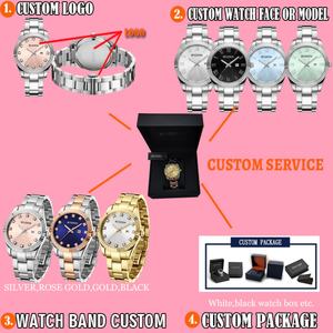 Reloj de Cuarzo para Mujer con Diamantes de Moissanita de 36 mm, Manecillas Luminosas OEM, Correa de Acero Inoxidable, Estilo Ejecutivo, Esfera con Acabado Brillante - Product Image 3