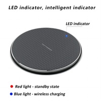 Chargeur de téléphone portable sans fil universel portable pour bureau, 10W/15W, charge super rapide, lumière LED, adaptateur d'alimentation avec logo