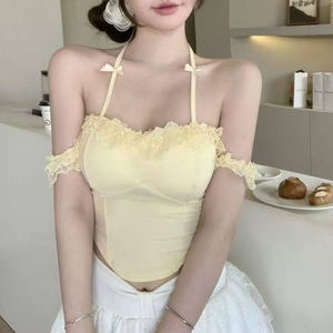 <span class=keywords><strong>Canotta</strong></span> da <span class=keywords><strong>donna</strong></span> in <span class=keywords><strong>pizzo</strong></span> Sexy e impiombato Top da <span class=keywords><strong>donna</strong></span> <span class=keywords><strong>con</strong></span> scollo all'americana e Versatile da <span class=keywords><strong>donna</strong></span> elegante Top corto da <span class=keywords><strong>donna</strong></span> - Product Image 6