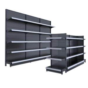 Étagères de supermarché robustes, taille personnalisable, présentoir métallique avec dos perforé, mobilier de magasin d'alimentation en gros - Product Image 5