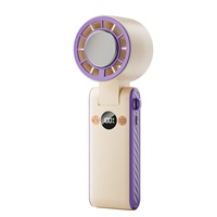 Ventilateur portable pliable M8 à affichage numérique, recharge USB, haute vitesse, 3000 mA, avec fonction de refroidissement par glace pour voiture, en plastique