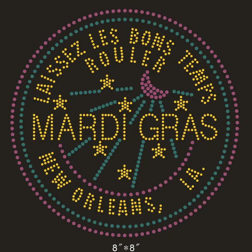 Mardi Gras Hot Fix Ijzer Op Strass Motief