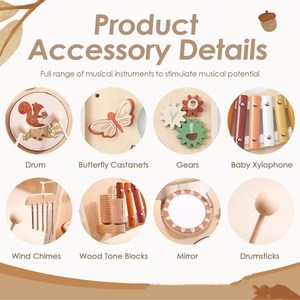 Andador de bebé, juguete de aprendizaje de empujar y tirar personalizado, sentarse para pararse, caminar personalizado de Color Natural o arcoíris - Product Image 4