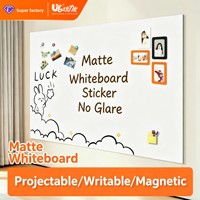 Tableau blanc magnétique mat autocollant mural, écran de projection anti-reflet 3-en-1, tableau d'écriture effaçable à sec pour bureau et salle de classe