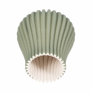 Vaso in porcellana a coste, verde tenue, con texture verticale, vaso decorativo per fiori, per soggiorno, decorazione per la casa - Product Image 4