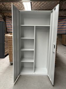 Armoire de rangement moderne à <span class=keywords><strong>2</strong></span> portes pour la maison, armoire en acier métallique avec miroir, design personnalisé pour la chambre à coucher - Product Image 3