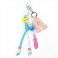 Nouveau porte-clés et pendentif de sac en cuir PU tendance à faire soi-même, avec lettres anglaises A-Z, modèle QM pour femme de bureau