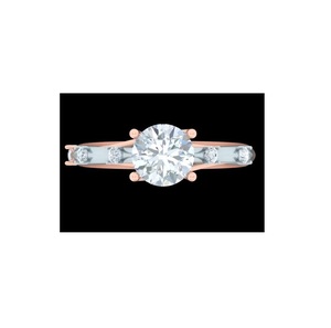 Anillo de Compromiso Moderno Chapado en Oro de 14K con Diamante Cultivado en Laboratorio con Engaste de Bisel, Diseño Clásico para Regalo de Aniversario o Boda - Product Image 1