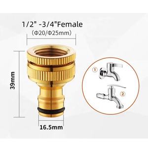 Adaptateur de robinet en laiton 1/2 \ "3/4 \" pour l'irrigation du jardin Pistolet <span class=keywords><strong>à</strong></span> eau <span class=keywords><strong>à</strong></span> connexion rapide pour <span class=keywords><strong>machine</strong></span> <span class=keywords><strong>à</strong></span> <span class=keywords><strong>laver</strong></span> Joint de mamelon standard pour - Product Image 5