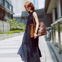 Sac fourre-tout et sac à bandoulière pour femme, grande capacité, haut de gamme, imprimé floral, monogramme, en toile et PU, style urbain, pour le transport sous le bras, sélection transfrontalière