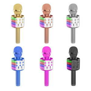 Tốt Nhất Ws858L Với Ánh Sáng USB Loa Di Động Bluetooth Mic Karaoke Microphone Với Loa Cho Bên Ngoài Trời Máy Karaoke - Product Image 6
