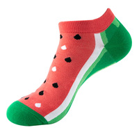 Coffret cadeau personnalisé à motif de pastèque paquet de chaussettes nouveauté vente en gros de chaussettes mignon court bateau cheville chaussettes de bateau mignonnes pour femmes