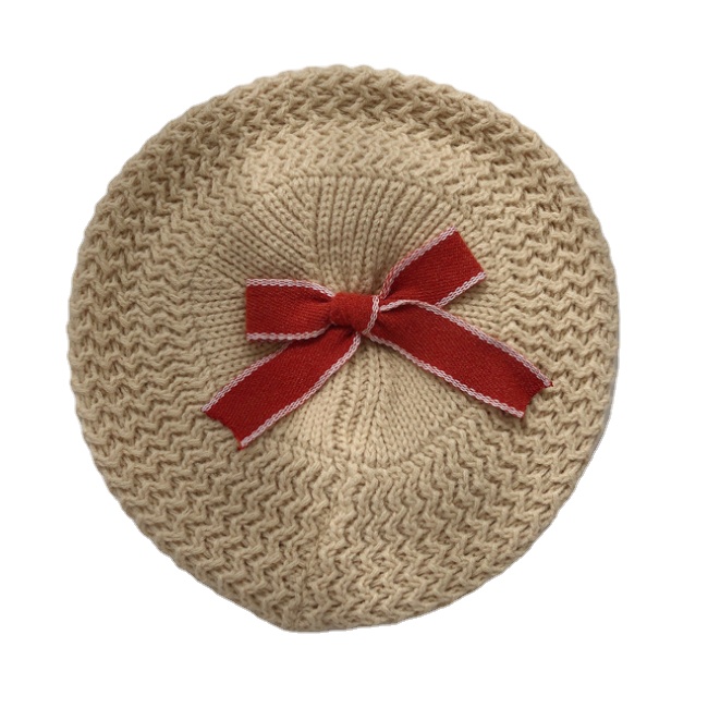 PHB 30843 милый бант Украшение Дети простой дизайн оптовая цена 2023 вязаные шапки для детей