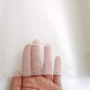 Oeko ผ้าโปร่งผ้าไหม100% 114ซม. ผ้าโปร่งธรรมดาผ้าไหมแท้ธรรมดาผ้าก๊อซขาวธรรมชาติสำหรับงานแต่งงาน - Product Image 4