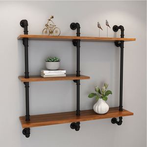 Bibliothèque de rangement pour salon, <span class=keywords><strong>étagère</strong></span> <span class=keywords><strong>murale</strong></span> flottante en fer métallique, support industriel simple et Vintage, DIY, 1 pièce - Product Image 4