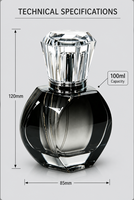 Flacon de parfum cylindrique en verre haut de gamme à motif marbre noir et or, texture haut de gamme, sérigraphie, marquage à chaud, finition mate