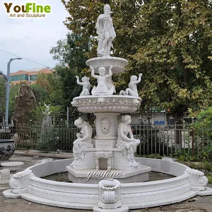 Hand Carved City Park Marble Water Fountain with Figure Statue Orpheus