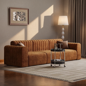 Sofá Modular de Tela de Diseño Retro Vintage, Línea Recta, Tres Plazas, para Sala de Estar, Casa de Huéspedes, Salón, Área de Recepción - Product Image 3