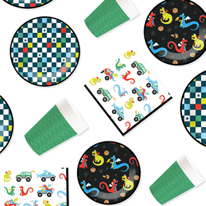 DAMAI Dragons Party Decorations Paper <b>Plates</b> and Napkins Disposable Dessert Tableware Set for Baby <b>Shower</b> Supplies 8 Guests - Product Image 5