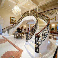 Escalier en colimaçon modulaire moderne blanc avec rampe en verre intérieure, en acier galvanisé durable et écologique pour villa, appartement, hôtel - Garantie 5 ans