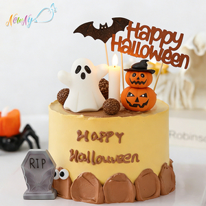 Decoración Comestible para Pastel de Halloween, Calabaza Fantasma 3D Hecha a Mano, No Tóxica, Segura para Alimentos, Personalizada por el Fabricante - Product Image 1