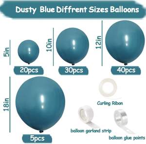 Kit d'arche de ballons, guirlande de ballons bleu macaron et or métallisé, décorations <span class=keywords><strong>pour</strong></span> fête d'anniversaire, baby shower, baptême, mariage, best-seller - Product Image 3